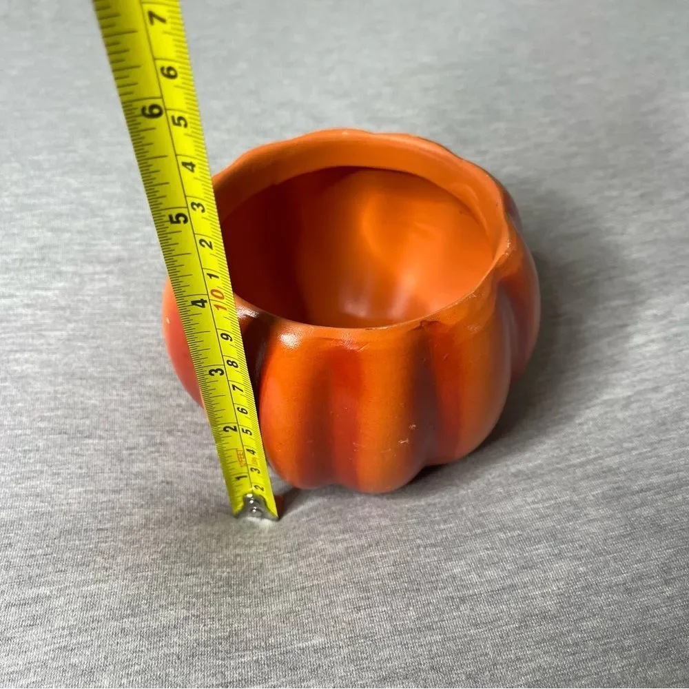 Target Orange 4” Round Pumpkin Ceramic Planter Pot 6 PCS. Set